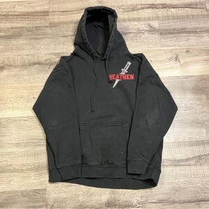 Heathen Black Hoodie with Red Knife Graphic XL back graphic